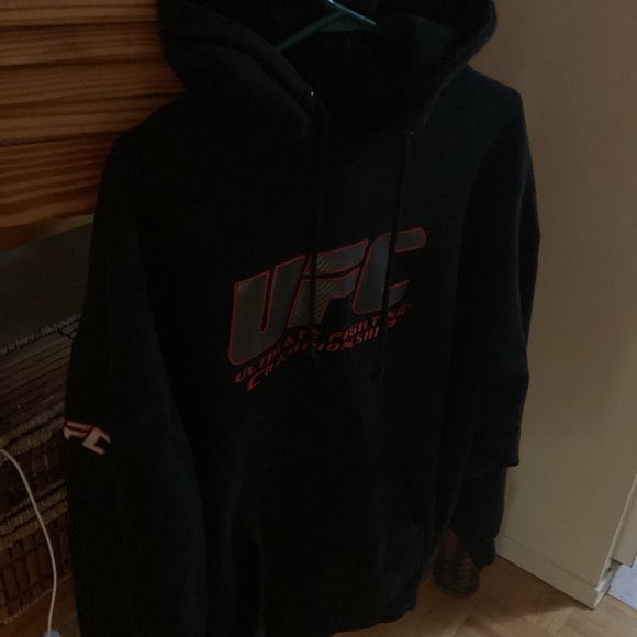 Vintage UFC Black Hoodie with Red Accents - Picture 3 of 4